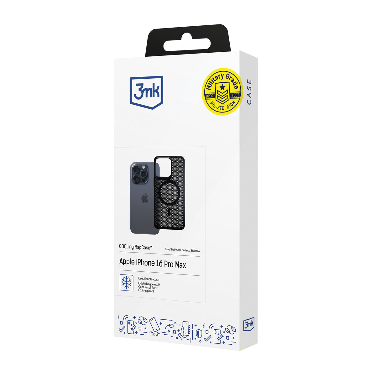 3mk COOLing MagCase dėklas, skirtas Apple iPhone 16 Pro Max - juodas