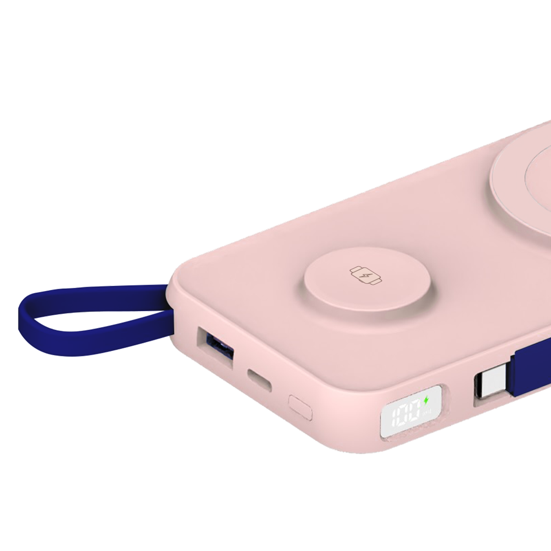 3mk išorinė baterija PastelUp 10,000mAh 22.5W USB 1A1C - rožinė