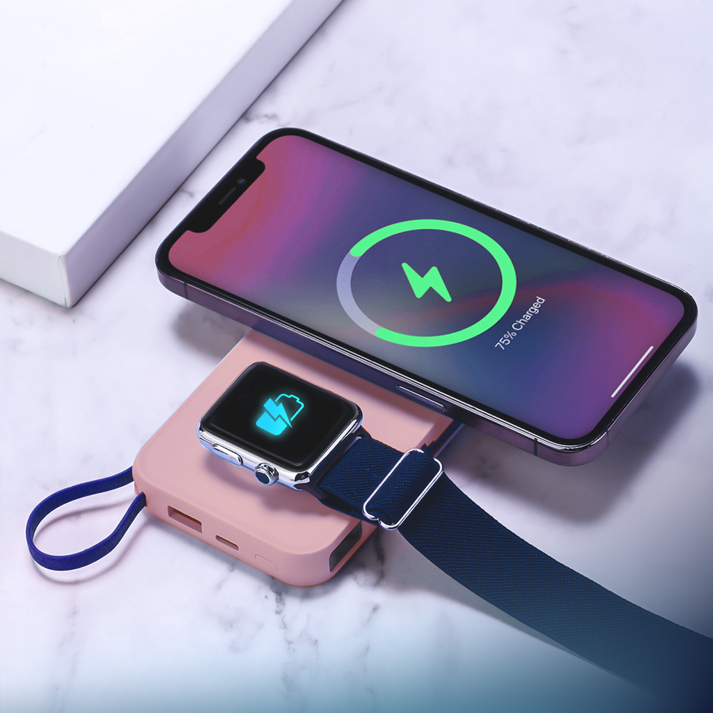 3mk išorinė baterija PastelUp 10,000mAh 22.5W USB 1A1C - rožinė