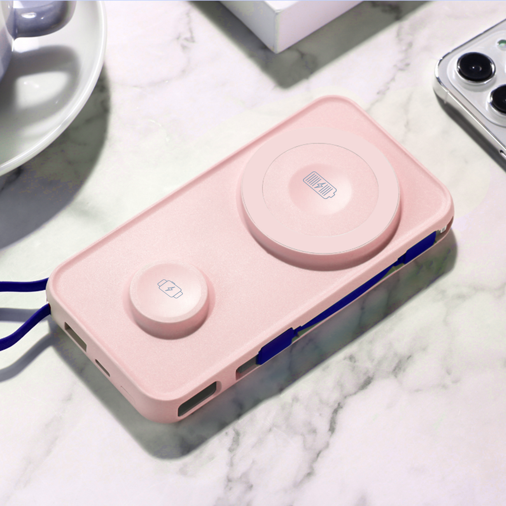 3mk išorinė baterija PastelUp 10,000mAh 22.5W USB 1A1C - rožinė