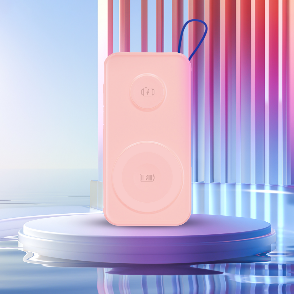 3mk išorinė baterija PastelUp 10,000mAh 22.5W USB 1A1C - rožinė