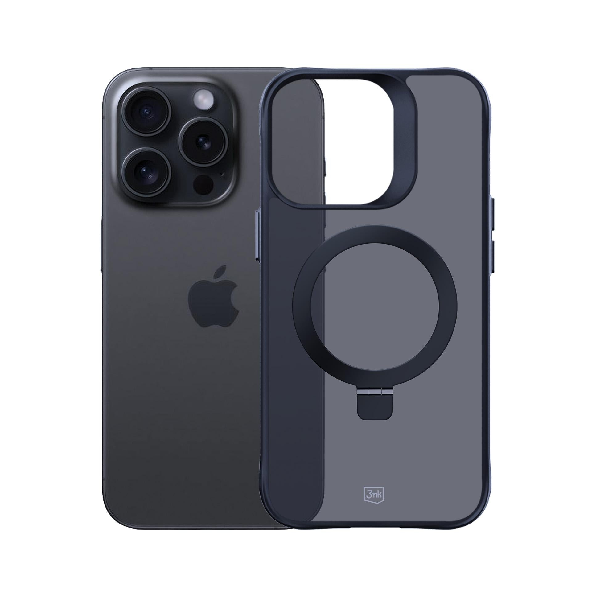 3mk Smoke Case Mag&Stand skirtas Apple iPhone 14 Pro Max - juodas -- iPhone 14 Pro Max