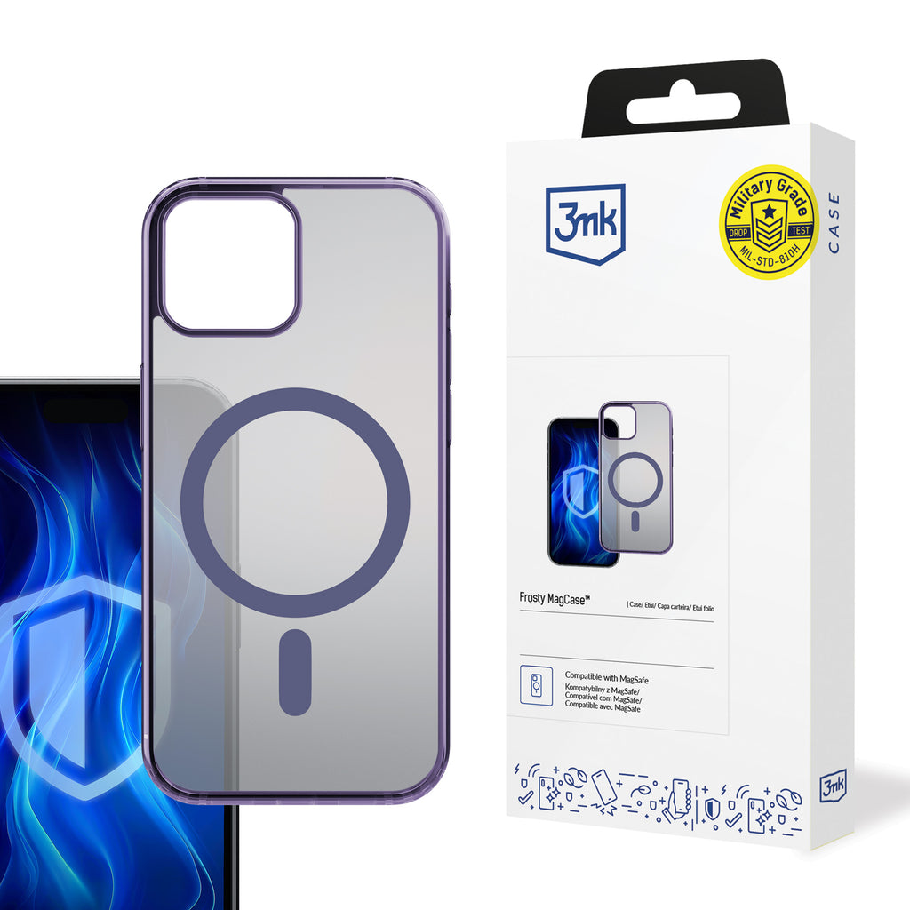 3mk Frosty MagCase violetinis dėklas Apple iPhone 13 - violetinis -- iPhone 13
