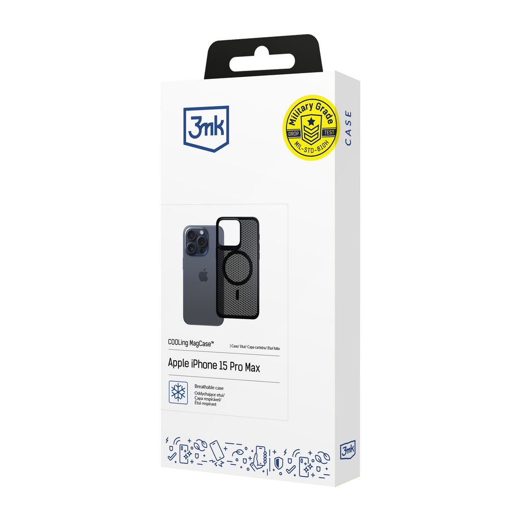 3mk COOLing MagCase dėklas, skirtas Apple iPhone 15 Pro Max - juodas
