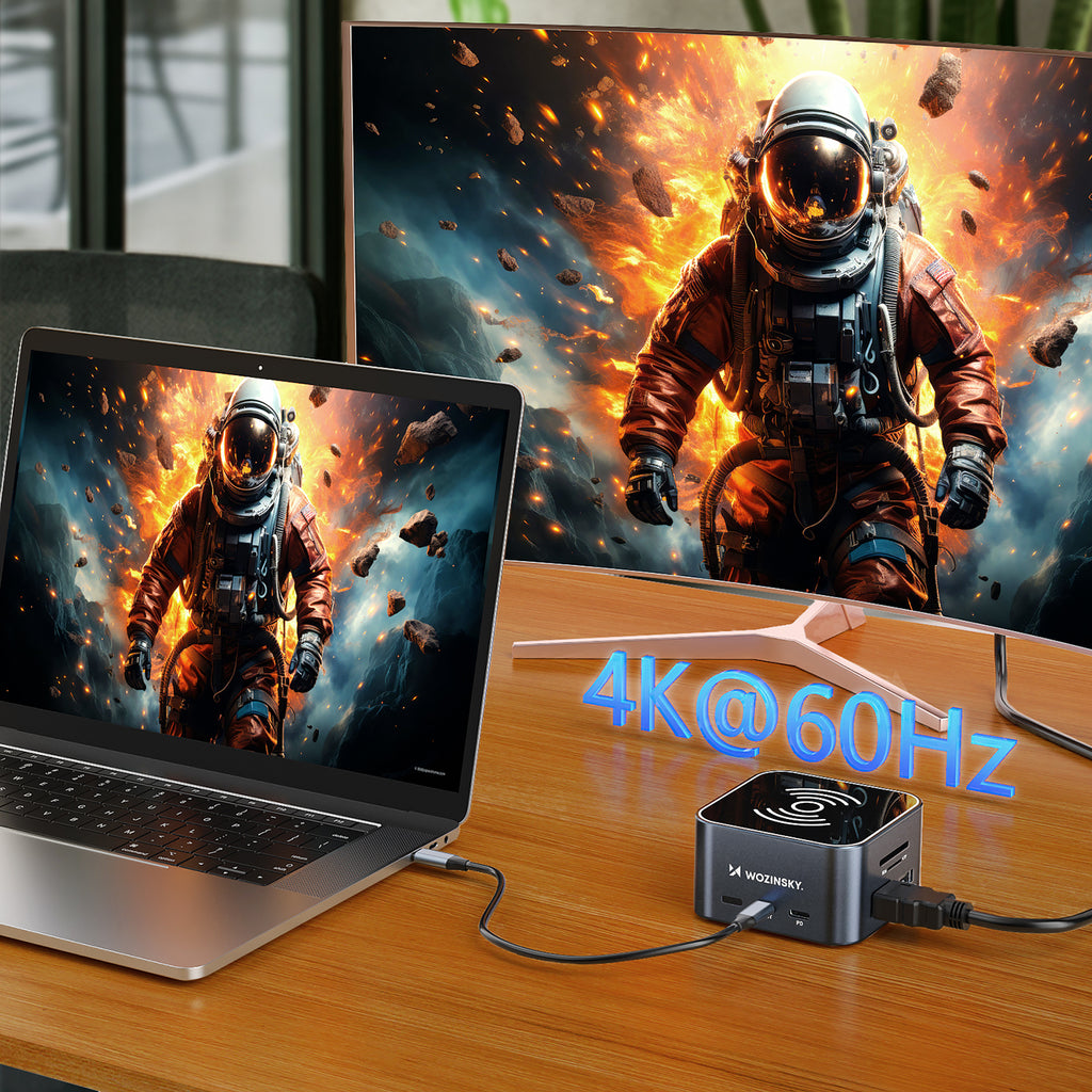 USB-C šalunas 12 in 1 Wozinsky WHBC09Y8S multifunkcinis, su belaide įkrovimo funkcija, aliuminis, su 15 cm kabeliu -...
