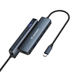 USB-C 6 in 1 Hub Wozinsky WHBC10Y4S daugiafunkcinis, aliuminis, su 25 cm kabeliu - pilkas -- USB Hubs