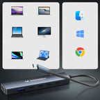 USB-C 6 in 1 Hub Wozinsky WHBC10Y4S daugiafunkcinis, aliuminis, su 25 cm kabeliu - pilkas -- USB Hubs