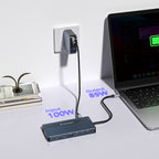USB-C Hub 14 in 1 Wozinsky WDS03Y5S daugiafunkcinis, aliuminis, 3 monitoriams, su 15 cm kabeliu - pilkas -- USB Hubs