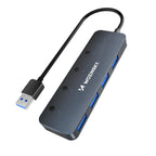 USB-A Hub Wozinsky WHS080YSS 4 x USB-A 3.0 su atskirais jungikliais, aliuminis, su 30 cm kabeliu - pilkas -- USB Hubs