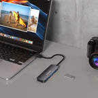 USB-A Hub Wozinsky WHS080YSS 4 x USB-A 3.0 su atskirais jungikliais, aliuminis, su 30 cm kabeliu - pilkas -- USB Hubs