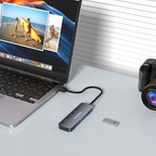 USB-A Hub Wozinsky WHS080YSS 4 x USB-A 3.0 su atskirais jungikliais, aliuminis, su 30 cm kabeliu - pilkas -- USB Hubs
