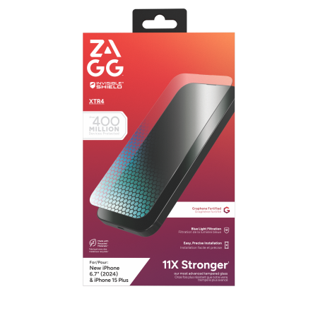 ZAGG InvisibleShield XTR4 stiklas iPhone 15/16 Plus Pirmasis paveikslėlis
