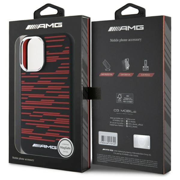 AMG silikoninis MagSafe dėklas iPhone 16 – juodas
