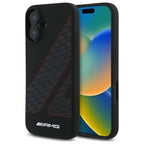 AMG Checkered Flag MagSafe dėklas iPhone 16 – juodas