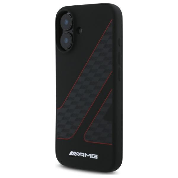 AMG Checkered Flag MagSafe dėklas iPhone 16 – juodas
