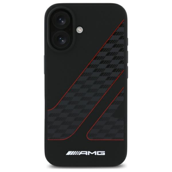 AMG Checkered Flag MagSafe dėklas iPhone 16 – juodas