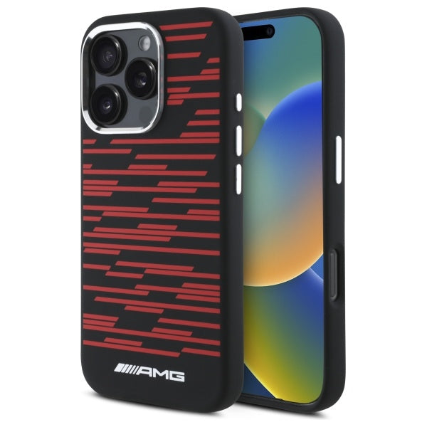 AMG silikoninis MagSafe dėklas iPhone 16 Pro Max – juodas