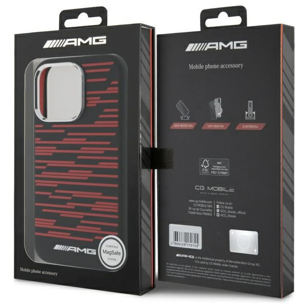 AMG silikoninis MagSafe dėklas iPhone 16 Pro Max – juodas