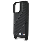 BMW M Edition Carbon Stripe & Strap dėklas iPhone 16 Plus – juodas