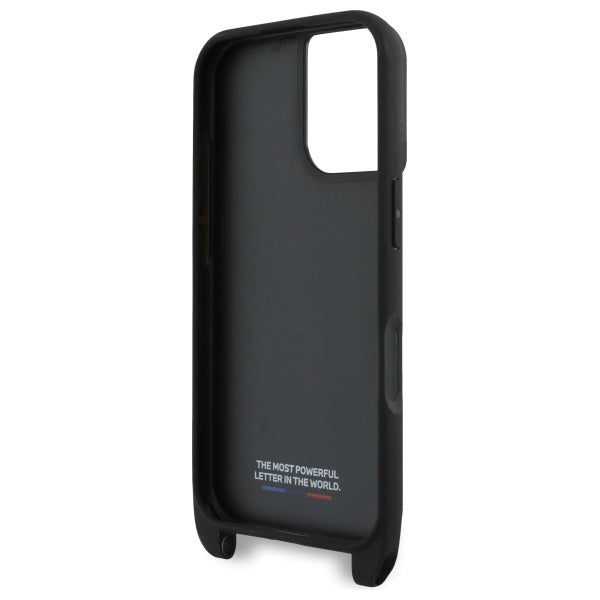 BMW M Edition Carbon Stripe & Strap dėklas iPhone 16 Plus – juodas