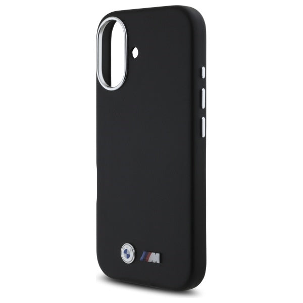 BMW MagSafe dėklas iPhone 16 – juodas (M Smooth Full Wrapped Metal)