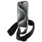 BMW M Edition Carbon Stripe & Strap dėklas iPhone 16 – pilkas