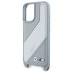 BMW M Edition Carbon Stripe & Strap dėklas iPhone 16 – pilkas