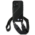 BMW M Edition Carbon Stripe & Strap dėklas iPhone 16 – juodas