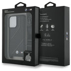 BMW M Edition Carbon Stripe & Strap dėklas iPhone 16 – juodas
