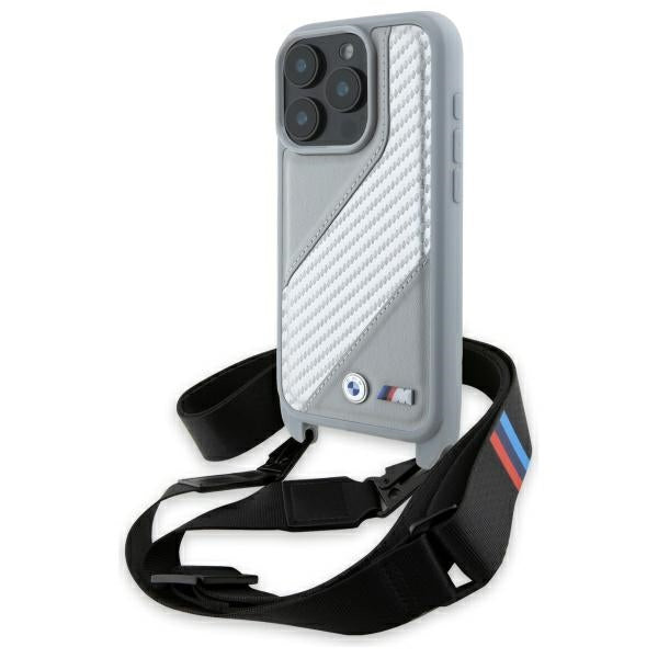 BMW M Edition Carbon dėklas iPhone 16 Pro Max – pilkas