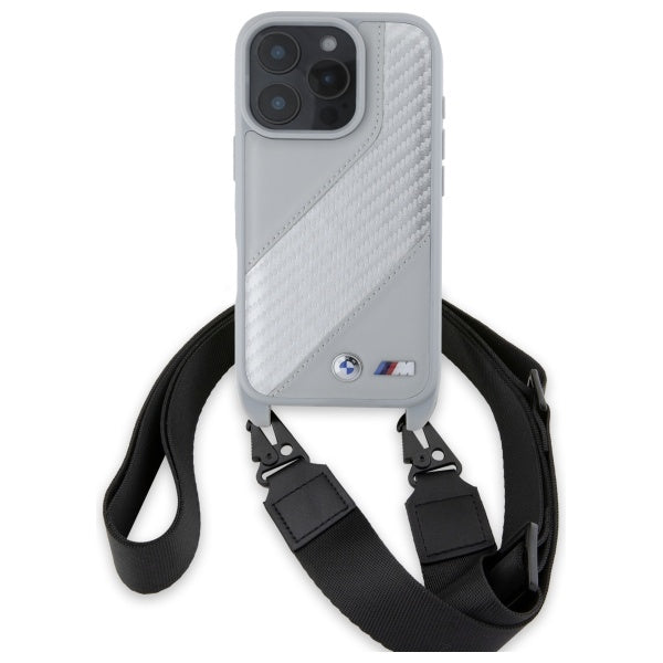 BMW M Edition Carbon dėklas iPhone 16 Pro Max – pilkas
