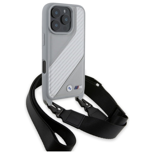 BMW M Edition Carbon dėklas iPhone 16 Pro Max – pilkas