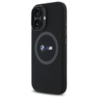 BMW M silikoninis MagSafe dėklas iPhone 16 – juodas
