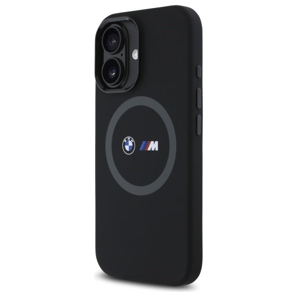 BMW M silikoninis MagSafe dėklas iPhone 16 – juodas