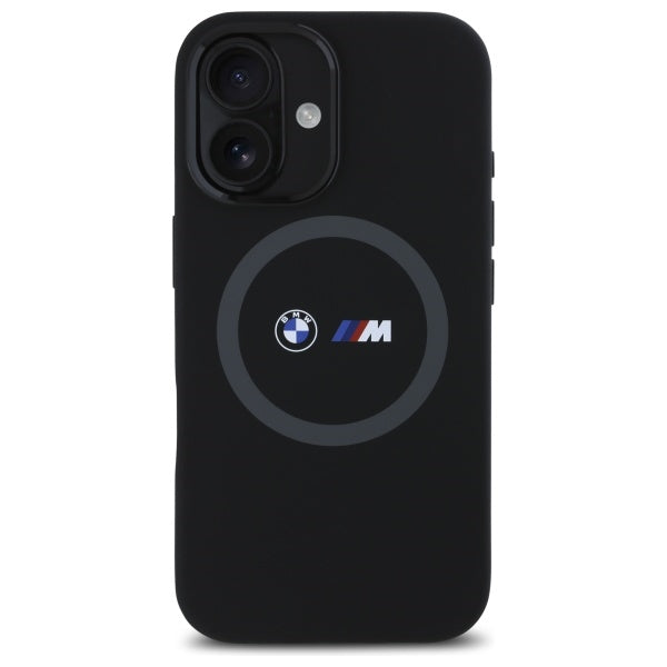 BMW M silikoninis MagSafe dėklas iPhone 16 – juodas