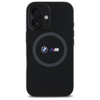 BMW M silikoninis MagSafe dėklas iPhone 16 – juodas