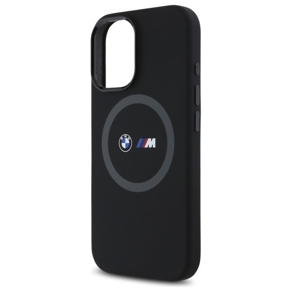 BMW M silikoninis MagSafe dėklas iPhone 16 – juodas