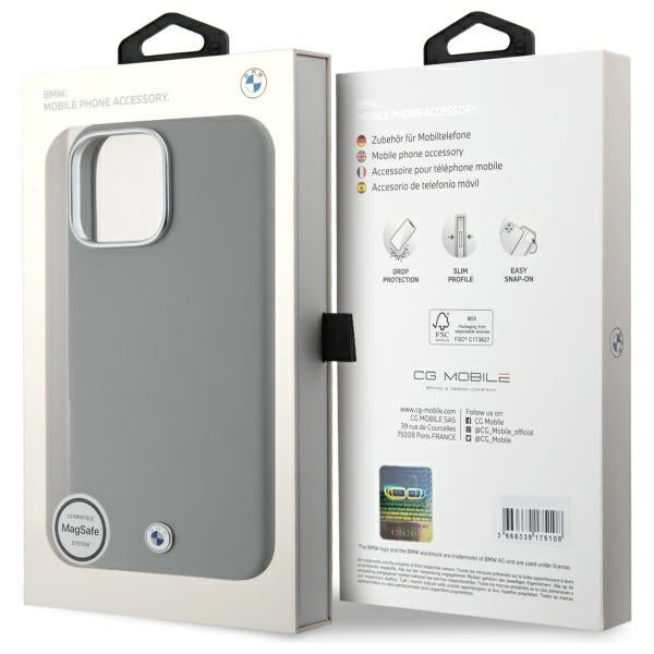 BMW MagSafe dėklas iPhone 16 Pro Max – pilkas