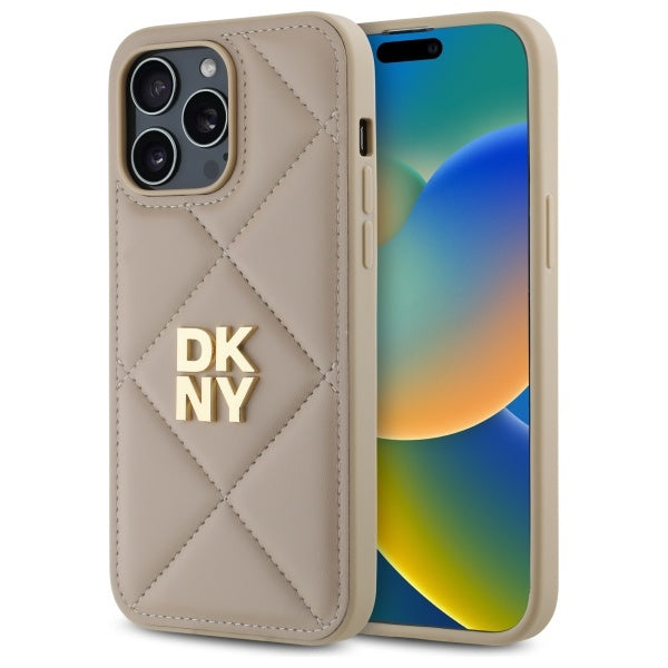 DKNY pikotas dėklas iPhone 14 Pro – smėlio spalvos