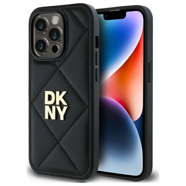 DKNY dygsniuotas dėklas iPhone 14 Pro – juodas