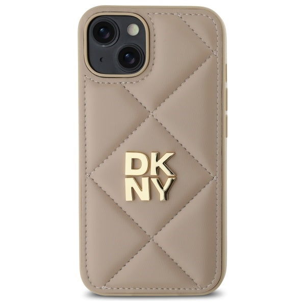 DKNY dygsniuotas dėklas iPhone 14 – smėlio