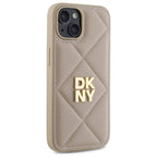 DKNY dygsniuotas dėklas iPhone 14 – smėlio