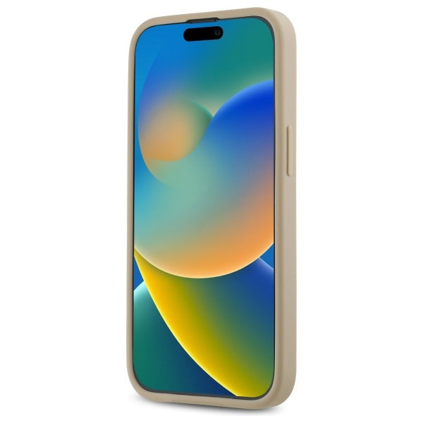 DKNY dygsniuotas dėklas iPhone 14 – smėlio