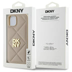 DKNY dygsniuotas dėklas iPhone 14 – smėlio