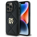 DKNY dygsniuotas dėklas iPhone 14 Pro Max – juodas