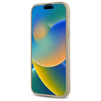 DKNY dygsniuotas dėklas iPhone 15 Plus – smėlio