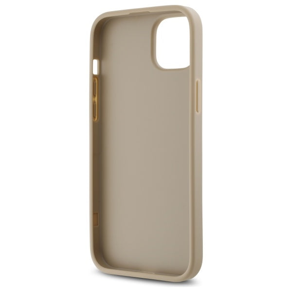 DKNY dygsniuotas dėklas iPhone 15 Plus – smėlio