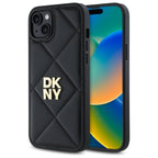 DKNY Quilted Stack Logo dėklas iPhone 15 Plus – juodas
