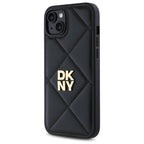 DKNY Quilted Stack Logo dėklas iPhone 15 Plus – juodas