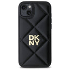 DKNY Quilted Stack Logo dėklas iPhone 15 Plus – juodas
